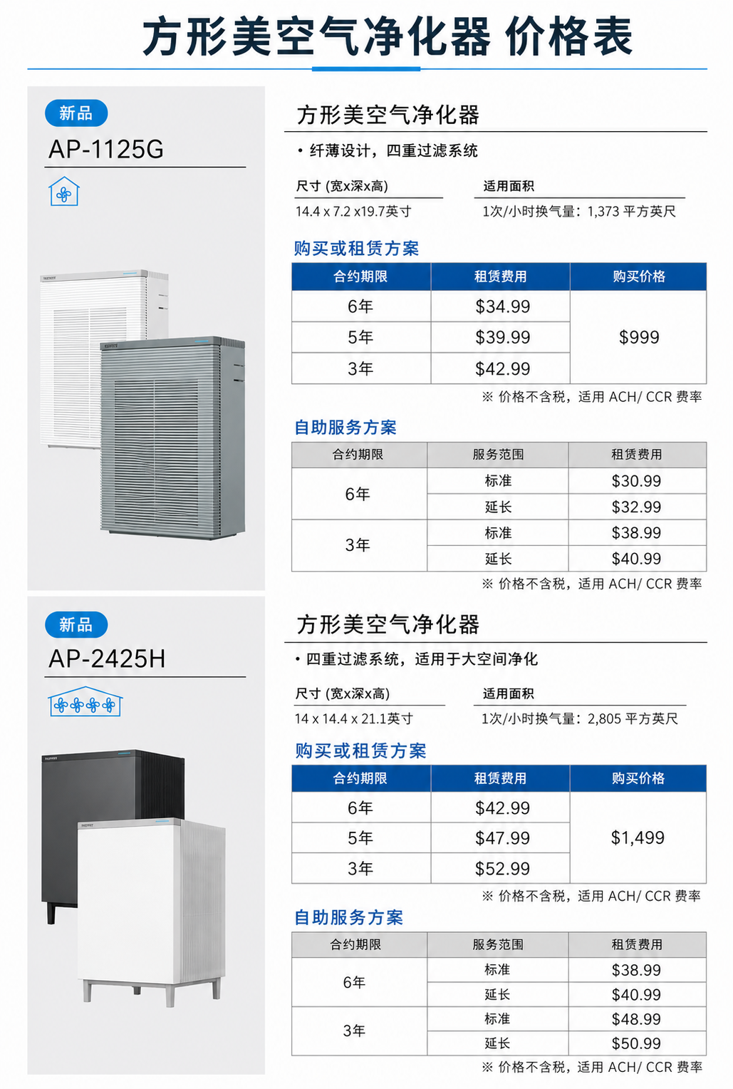 欢迎查看全新 Coway 2合1 空间微型空气净化器官方价格表。选择自主管理计划，月租低至 $30.99 起。立即致电 934-216-5889 咨询优惠！