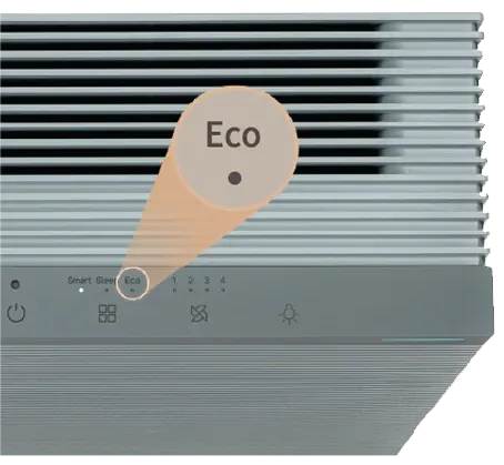 Saves energy by cycling the fan on and off based on air quality