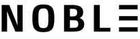 the word noble is written in black letters on a white background .