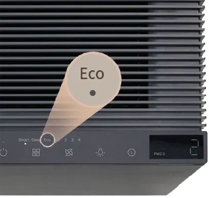 Saves energy by cycling the fan<br> on and off based on air quality